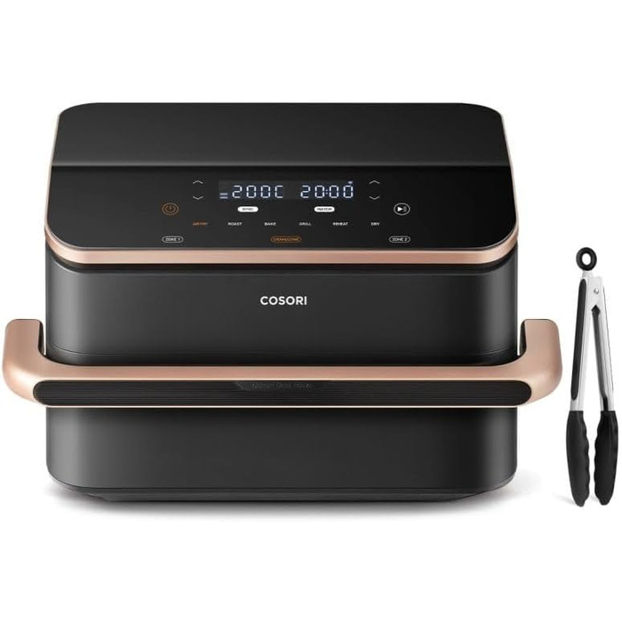 Фритюрниця Cosori Twinfry Chef Edition з двома кошиками, 10 л, Wi-Fi, з силіконовими щипцями