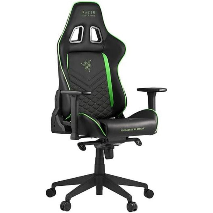 Ігрове крісло Razer TAROK PRO від Zen Gaming, чорне/зелене, з меморі-піною для попереку, подушкою для шиї, 3D-підлокітниками
