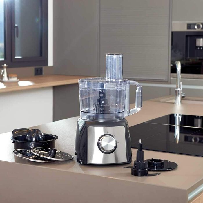 Кухонний комбайн BLACK+DECKER BXFPA1200E, 1200Вт, 1,5л, 2 швидкості, турборежим, 8 насадок, антивідбиткове покриття, ножі з нержавіючої сталі, BPA-free