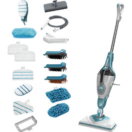 Парова швабра Black+Decker 1600Вт 2в1 з ручним парогенератором BHSM1615DAM, для прибирання дому, з технологією AutoSelect, 16 аксесуарів