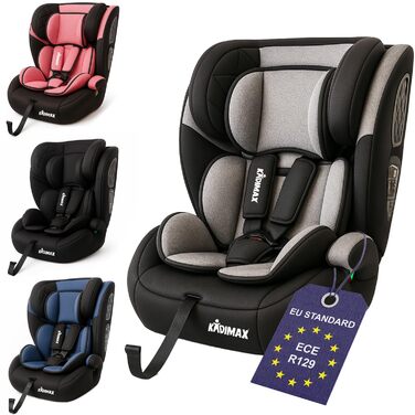 Автокрісло i-Size 9-36 кг, 15 місяців - 12 років, ECE R129/03, Група 1/2/3, регульована підголовник, сіре