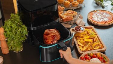 Фритюрниця без олії Cecotec Cecofry Full Pro 5500, 5.5 л, 1700 Вт, 8 режимів, PerfectCook, Touchpad, нержавіюча сталь
