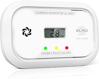 Датчик монооксиду вуглецю ELRO FC5003 (2 шт.) з 10-річним сенсором | LCD дисплей & 3 роки батареї | Надійний захист від CO | Відповідає стандарту EN50291