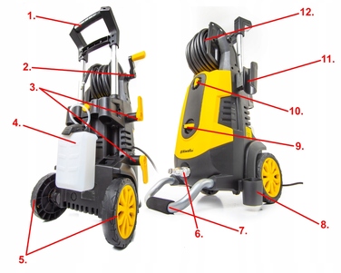 Мийка високого тиску Riwall KOX280M PRO L10, 2500 Вт, латунний насос