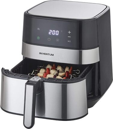 Фритюрниця з гарячим повітрям Inventum GF500HLD, 5 л, 1700 Вт, чорна/нерж. сталь