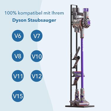 Стійка для пилососа Dyson, металева підставка-утримувач для бездротових пилососів Dyson V15, V12 Slim, V11, V10, V8, V7, V6, аксесуари для зберігання та організації