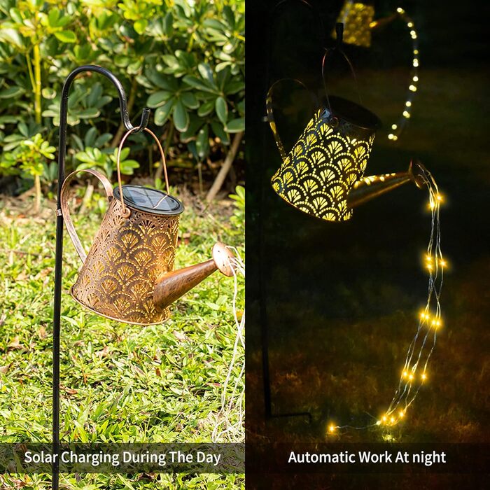 Сонячна гірлянда-лійка DeepDream для вулиці, LED водонепроникна лампа для саду, декор з пастушим гачком, вінтажна гірлянда для саду, двору, балкону, тераси, тепле біле світло