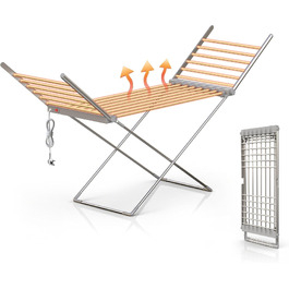Електрична сушарка для одягу Innotic, складана та компактна, 145x54x94 см, срібляста