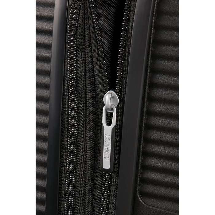 Валіза American Tourister Soundbox Spinner L, розширювана, 77 см, 97/110 л, чорна (Bass Black)