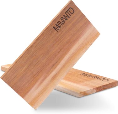 Дошки для грилю MAVANTO XXL з канадського кедра, коптильні, 30x14x1,5 см, набір 2 шт., для барбекю, товсті, багаторазові