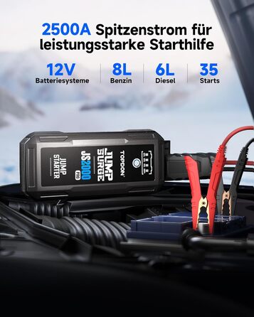 Powerbank TOPDON JS3000 для авто: пускова станція, 24000mAh, 12V, для бензинових та дизельних двигунів (до 9.0L/7.0L)