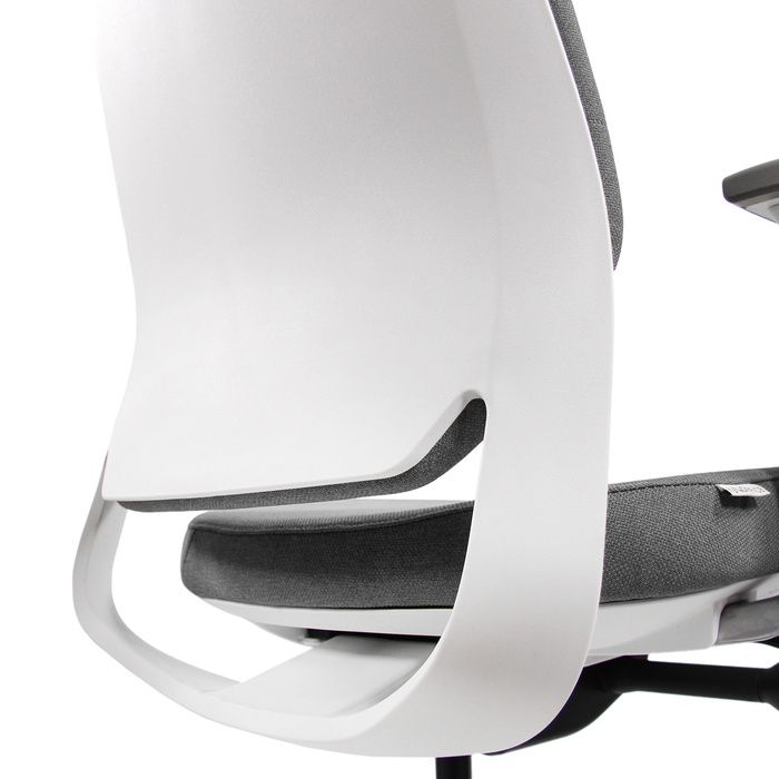 Офісне крісло / поворотне крісло CHIARO T4 WHITE тканина сіра hjh OFFICE