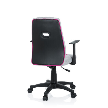 Дитячий офісний стілець Kiddy Extra з підлокітниками сірий / рожевий hjh OFFICE