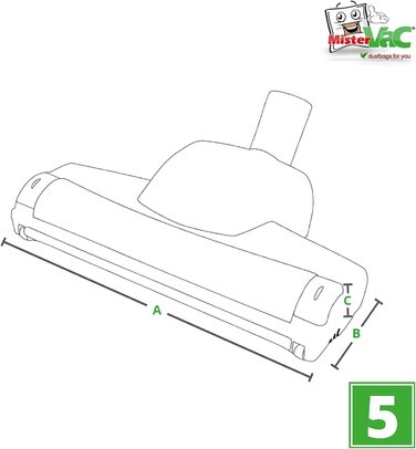 Турбощітка для пилососа MisterVac, сумісна з AEG VX8-2 Öko, X Silence, насадка для підлоги, замінна щітка