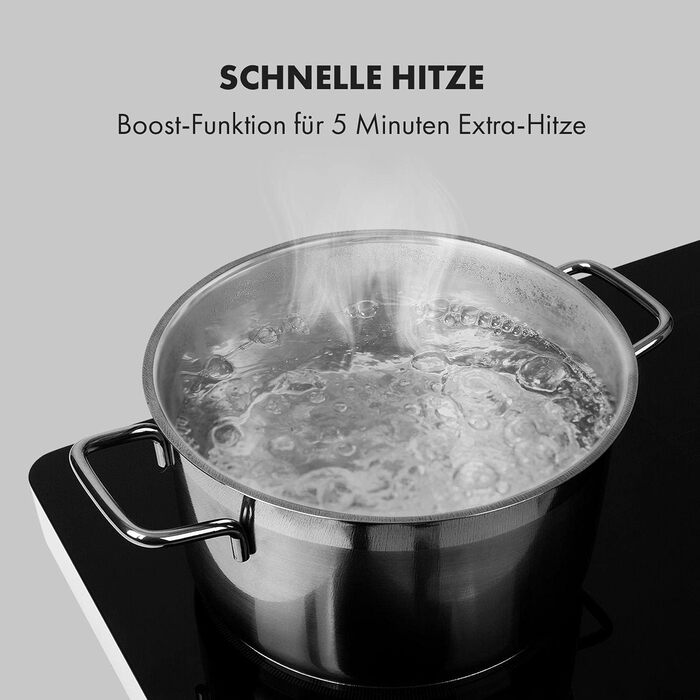 Індукційна плита Klarstein FutureChef Doppel - 3000 Вт, 2 зони, чорна, з LED-дисплеєм та таймером