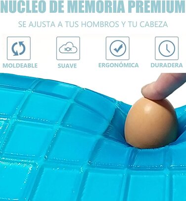 Ортопедична подушка для шиї з гелем і Memory Foam, проти болю в спині та шиї, антибактеріальна, антикліщова, жорстка та м'яка для сну