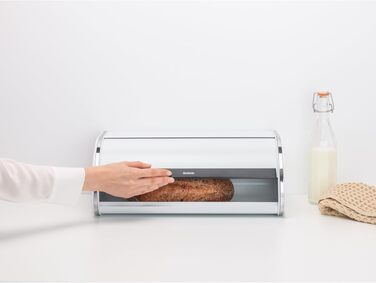 Контейнер для хліба та випічки Brabantia Rollbrotkasten, сталевий, матовий бежевий, великий