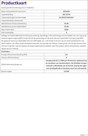 Мобільний кондиціонер MEDION E701 (MD 37730) з відводом повітря, 3-в-1: охолодження, осушення, вентиляція, для приміщень до 25 м², 7 000 BTU, з віконною ущільнювачем, режим сну