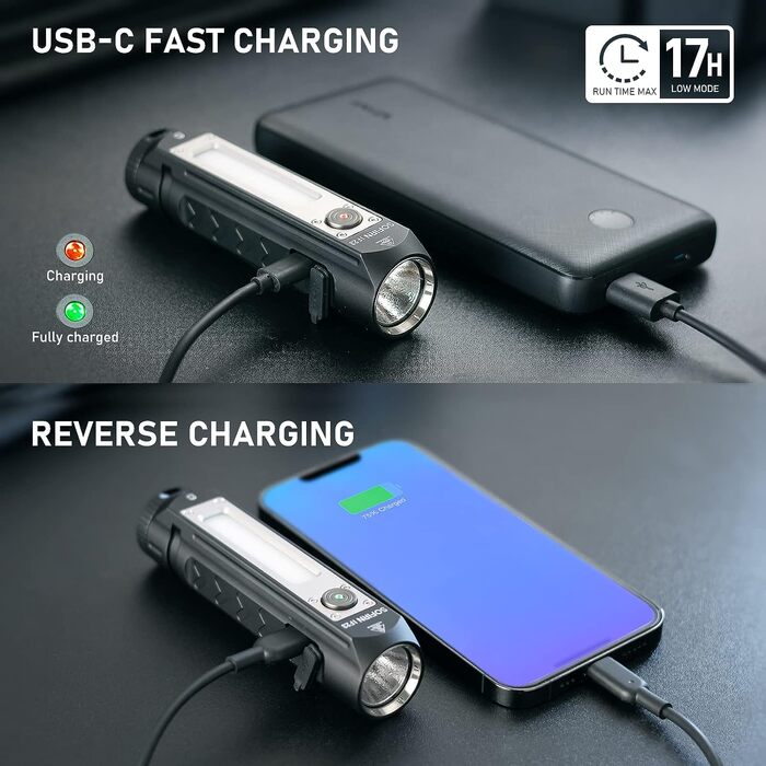 Ліхтарик Sofirn IF23 LED 4000 Люмен, багатокольоровий, потужний, акумуляторний, USB-C, 8 режимів яскравості для кемпінгу, риболовлі, пошуку, вулиці