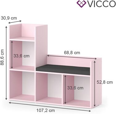 Дитяча полиця Vicco Luigi, рожева, 107.2 x 88.6 см, без коробок