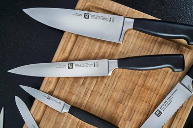 Набір ножів ZWILLING Vier Sterne з самозаточувальним блоком, 7 предметів, нержавіюча сталь, коричневий, Made in Germany