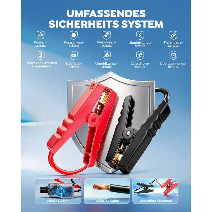 Пусковий пристрій UTRAI 7000A з компресором 160 PSI та Powerbank для авто (бензин та дизель до 12л), магнітний ліхтар 1000 Лм, червоний