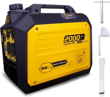 Інверторний генератор Aceup 3400W: бензиновий, 230V/12V, USB, цифровий дисплей, для дому, кемпінгу, 4-тактний, 23кг
