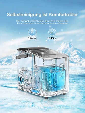 Льодогенератор FOHERE 14 кг/24 год, 2 розміри льоду, самочищення, ручка, совок, кошик, для дому, офісу, вечірок, автофургона