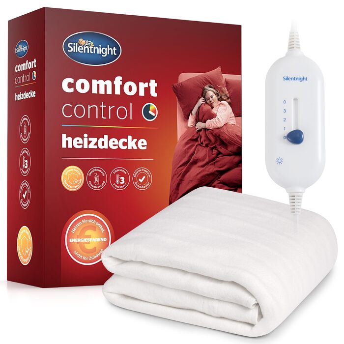 Електричний підігрівальний матрац Silentnight Comfort Control 140x150 см, підігрівальна ковдра з 3 рівнями температури, швидкий нагрів, з можливістю прання