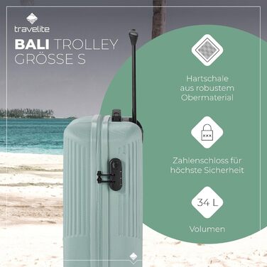 Дорожня валіза Travelite Bali 34 л, ABS, жорсткий корпус, 4 колеса, ручна поклажа, 55 см, відповідає IATA