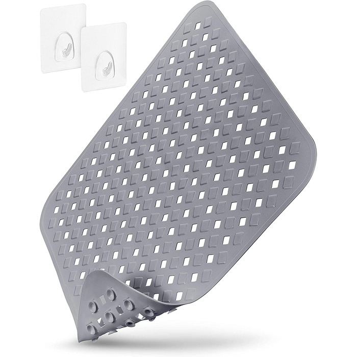 Дитячий килимок для душу homerella, 53x53 см, протиковзкий, BPA free, для дітей та немовлят, миючийся, стійкий до цвілі, сірий