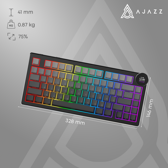 Бездротова механічна клавіатура Ajazz AK820 V2 White Peach Switch (AK820-V2-WP-S-W)
