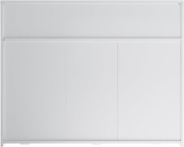 Комод SUNXURY з LED підсвіткою, білий глянець, для вітальні, кухні чи спальні, 90x35x83 см