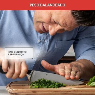 Набір кухонних ножів Jamie Oliver by Tefal з підставкою, 6 предметів, сталь з криозагартуванням, блок з акації, коричневий, K267S556