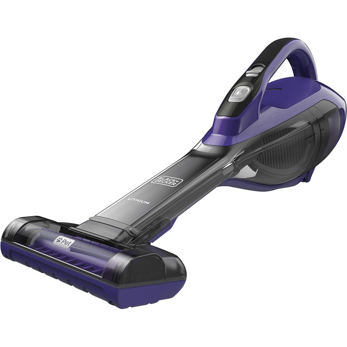 Акумуляторний ручний пилосос BLACK+DECKER Dustbuster 10,8В 2,5Аг з турбо-щіткою для шерсті тварин, широким соплом, 2-ступеневою фільтрацією, зарядним кабелем і настінним кріпленням
