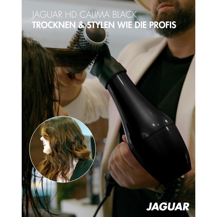 Професійний фен JAGUAR HD CALIMA Black, потужний, з кнопкою холодного повітря, регулюванням нагріву та швидкості, чорний