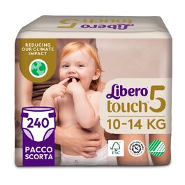 Підгузки Libero Touch Open для дітей, розмір 5, набір 6 упаковок по 40 шт (всього 240 шт)