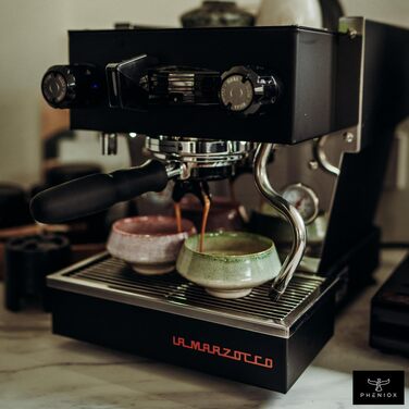 Набір керамічних чашок для капучино та лате Pheniox Barista, 2 шт по 180 мл, порцеляна для Latte Art, без ручок, стійкі до миття в посудомийній машині (Зелений)