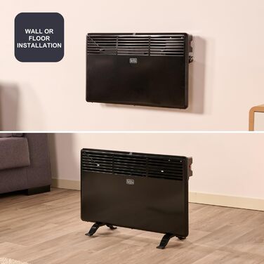 Конвектор BLACK+DECKER BXCSH1800E, 1800 Вт, чорний, з можливістю кріплення на стіну