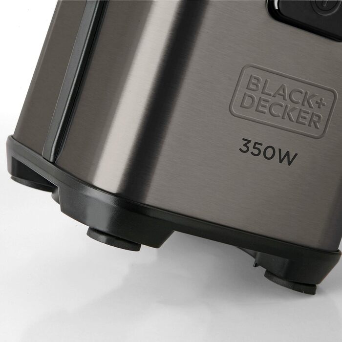 Блендер BLACK+DECKER BXJBA350E 1,5 л, 4 леза, імпульсний режим, пластикова чаша, легке очищення, сірий