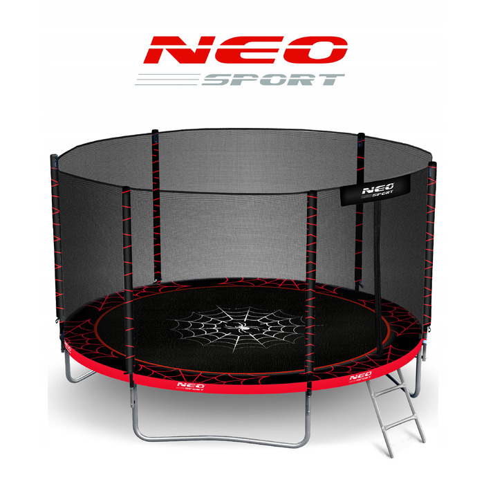 Батут із захисною сіткою Neo-sport 374 см FT 12 (365-374 см)
