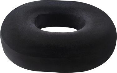 Подушка для сидіння Donut з отвором під куприк: ортопедична, для офісного крісла, вагітних, післяпологового періоду, при геморої та ішіасі, чорно-бірюзова