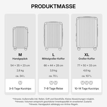 Валіза Münicase M816 TSA з замком, набір 3 шт., сірий, полікарбонат