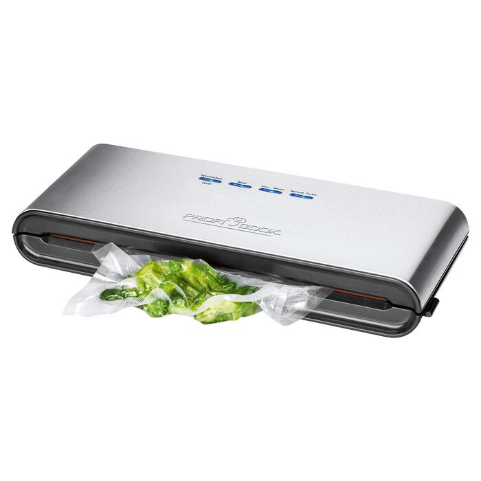 ProfiCook PC-VK 1080 Вакуумний пакувальник з 18 пакетами для Sous Vide та вакуумного приготування, нержавіюча сталь