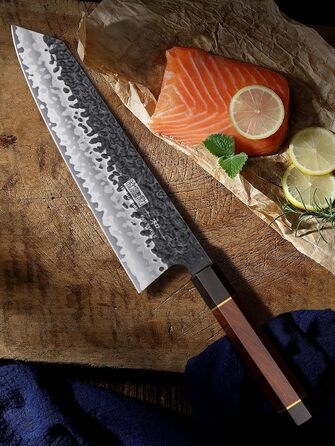 Японський ніж Santoku HOSHANHO 18 см з високоякісної сталі, кухонний ніж для професіоналів та дому, зручна ручка, подарункова коробка