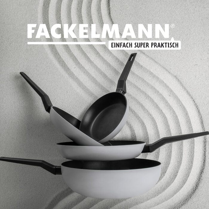 Сковорода Fackelmann Balance 24 см, антипригарна, з 90% переробленого алюмінію, ергономічна ручка, для індукційних плит