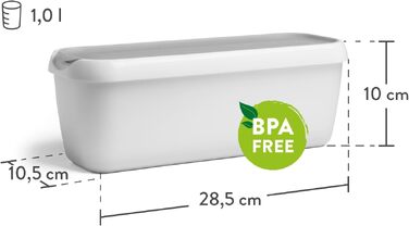 Контейнери для морозива SPRINGLANE, набір 4 шт, 400 мл, сірі, BPA-free, харчовий пластик, для зберігання в морозилці