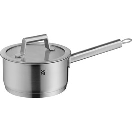 Каструля WMF Comfort Line 1,4 л з кришкою, 16 см, маленька каструля для молока, індукція, матова нержавіюча сталь Cromargan, з мірною шкалою, штабельована, без покриття
