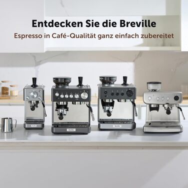 Кавомашина Breville Barista Slim VCF185X с молоковідбійником, 15 бар, срібляста - для капучино та лате