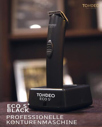 Професійна машинка для стрижки волосся TONDEO ECO S PLUS BLACK з акумулятором, зарядною станцією та насадками для 4 довжин стрижки